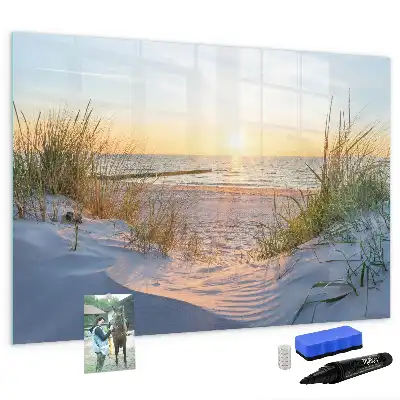 Beschreibbare Magnettafel mit Motiv Sonnenuntergang am Strand