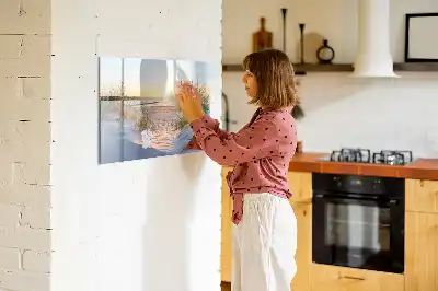 Beschreibbare Magnettafel mit Motiv Sonnenuntergang am Strand