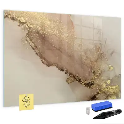 Schreib-Magnettafel im Design goldener Marmor