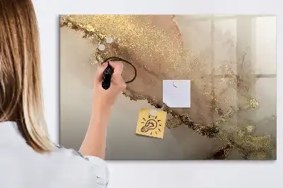 Schreib-Magnettafel im Design goldener Marmor
