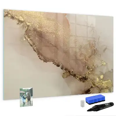 Schreib-Magnettafel im Design goldener Marmor