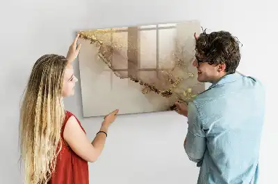 Schreib-Magnettafel im Design goldener Marmor