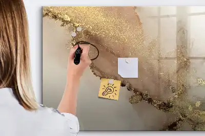 Schreib-Magnettafel im Design goldener Marmor