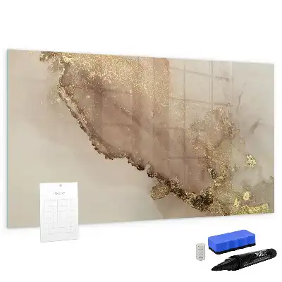 Schreib-Magnettafel im Design goldener Marmor