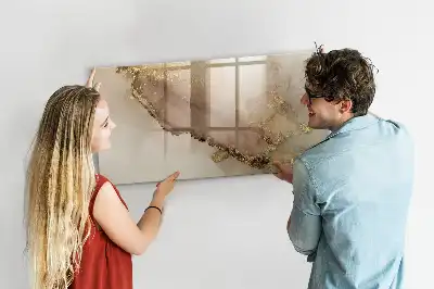 Schreib-Magnettafel im Design goldener Marmor