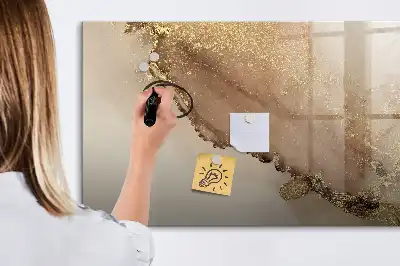 Schreib-Magnettafel im Design goldener Marmor