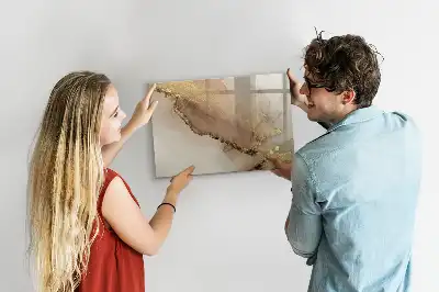 Schreib-Magnettafel im Design goldener Marmor