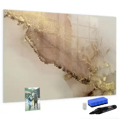 Schreib-Magnettafel im Design goldener Marmor