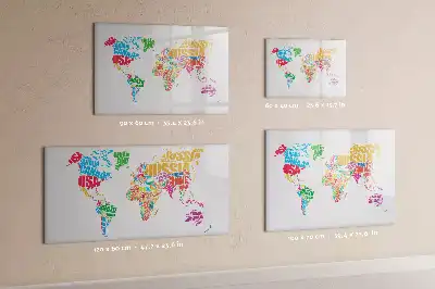 Beschreibbare Magnettafel mit bunten Ländernamen