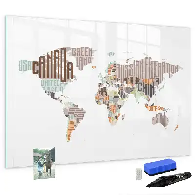 Schreibmagnettafel mit bunten Buchstaben
