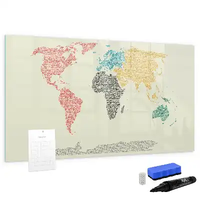 Magnetische Weltkarte aus Buchstaben beschreibbare Magnettafel