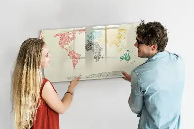 Magnetische Weltkarte aus Buchstaben beschreibbare Magnettafel