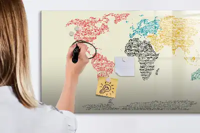 Magnetische Weltkarte aus Buchstaben beschreibbare Magnettafel