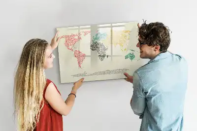 Magnetische Weltkarte aus Buchstaben beschreibbare Magnettafel