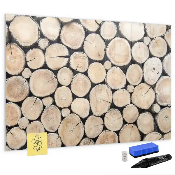 Schreib-Magnettafel in Form von geschnittenen Baumstämmen