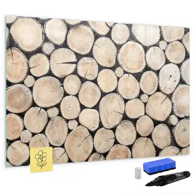 Schreib-Magnettafel in Form von geschnittenen Baumstämmen