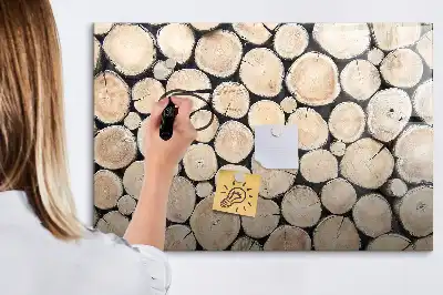 Schreib-Magnettafel in Form von geschnittenen Baumstämmen