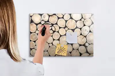 Schreib-Magnettafel in Form von geschnittenen Baumstämmen