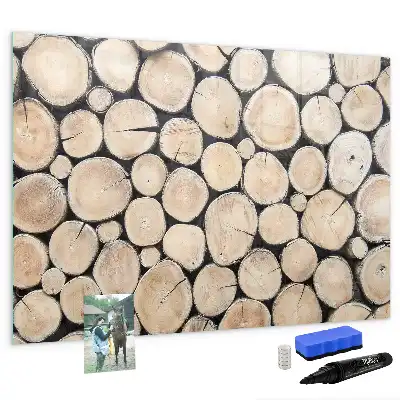 Schreib-Magnettafel in Form von geschnittenen Baumstämmen