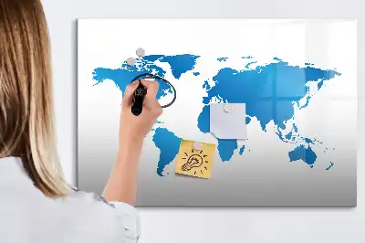 Beschreibbare Weltkarte als Magnettafel beschreibbare magnetische Weltkarte