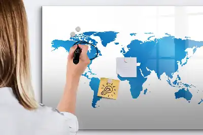 Beschreibbare Weltkarte als Magnettafel beschreibbare magnetische Weltkarte