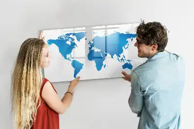 Beschreibbare Weltkarte als Magnettafel beschreibbare magnetische Weltkarte