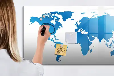 Beschreibbare Weltkarte als Magnettafel beschreibbare magnetische Weltkarte
