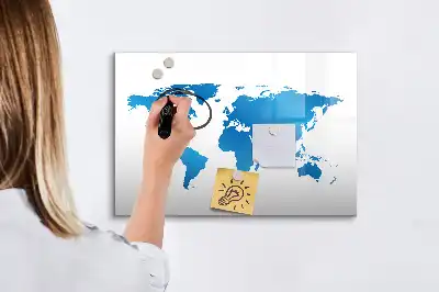 Beschreibbare Weltkarte als Magnettafel beschreibbare magnetische Weltkarte