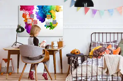 Schreib-Magnettafel im Design Farbenregenbogen