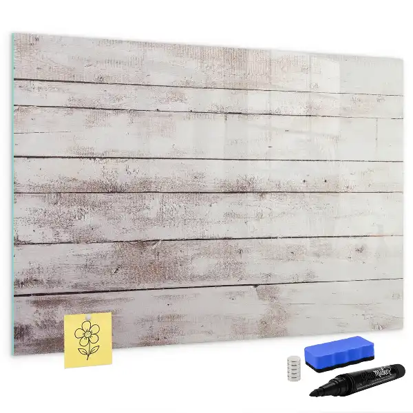 Beschreibbare Magnettafel im Design Holzbretter-Muster