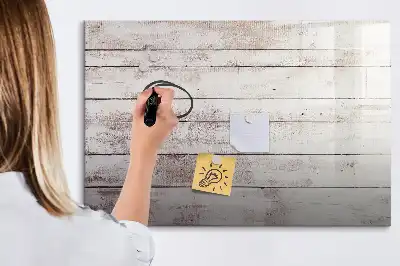 Beschreibbare Magnettafel im Design Holzbretter-Muster