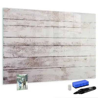 Beschreibbare Magnettafel im Design Holzbretter-Muster