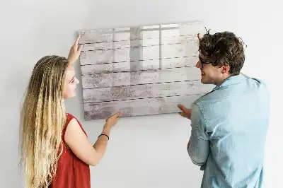 Beschreibbare Magnettafel im Design Holzbretter-Muster