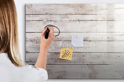 Beschreibbare Magnettafel im Design Holzbretter-Muster