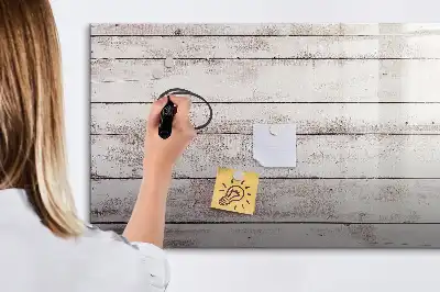 Beschreibbare Magnettafel im Design Holzbretter-Muster