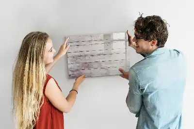 Beschreibbare Magnettafel im Design Holzbretter-Muster