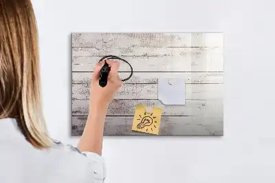 Beschreibbare Magnettafel im Design Holzbretter-Muster