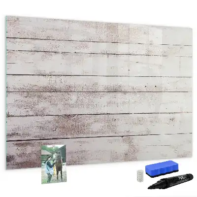 Beschreibbare Magnettafel im Design Holzbretter-Muster