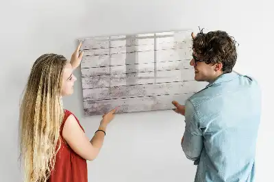 Beschreibbare Magnettafel im Design Holzbretter-Muster