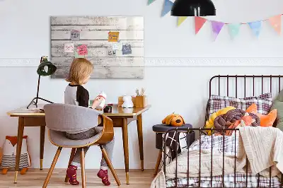 Beschreibbare Magnettafel im Design Holzbretter-Muster