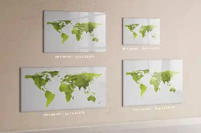 Schreib-Magnettafel mit Aquarell-Weltkarten-Motiv