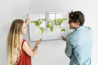 Schreib-Magnettafel mit Aquarell-Weltkarten-Motiv