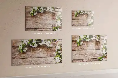 Schreib-Magnettafel mit Motiv Blumen auf Holz
