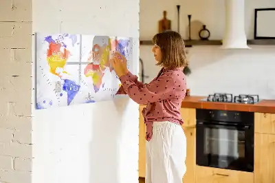 Schreib-Magnettafel Aquarell-Weltkarte