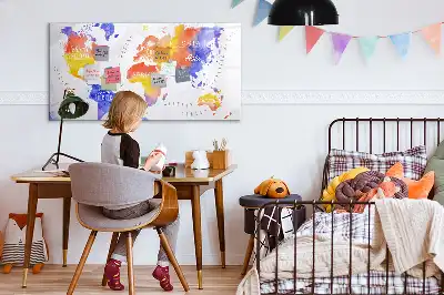 Schreib-Magnettafel Aquarell-Weltkarte
