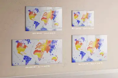 Schreib-Magnettafel Aquarell-Weltkarte