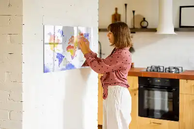 Schreib-Magnettafel Aquarell-Weltkarte