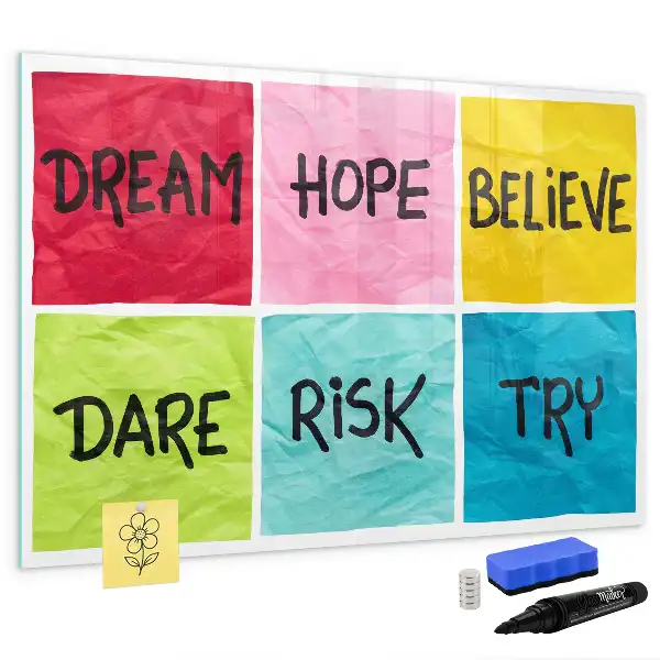 Beschreibbare Magnettafel als Inspirationsboard