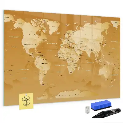 Schreibbare Weltkarte als Magnettafel beschreibbares Modell in Form einer Weltkarte