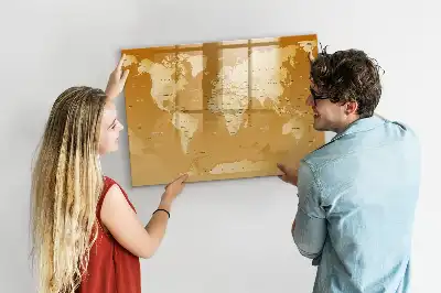 Schreibbare Weltkarte als Magnettafel beschreibbares Modell in Form einer Weltkarte
